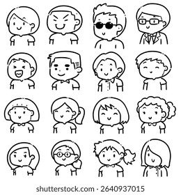 vector set of people cartoon