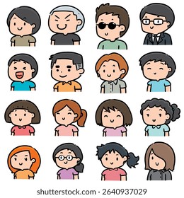 vector set of people cartoon