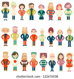 Vector set people of different age