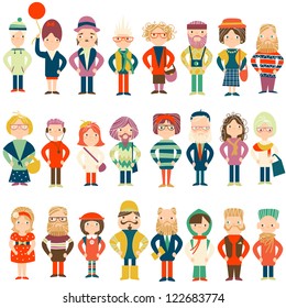 Vector set people of different age