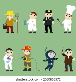 Vector set of people of different professions. Flat design illustration