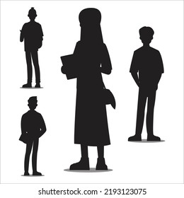 Vector Set Of People of Different Professions and Lifestyles Flat Design Silhouettes Illustration Isolated On White Background