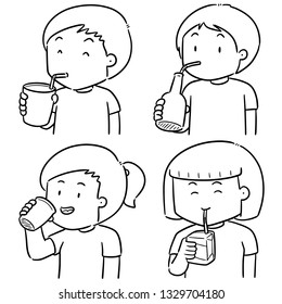 vector set of people drinking