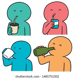 vector set of people drinking