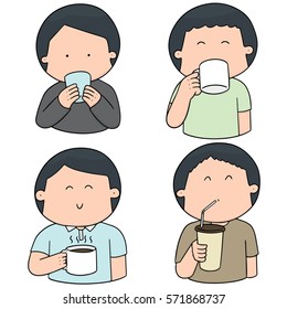 vector set of people drinking