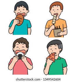 vector set of people eating