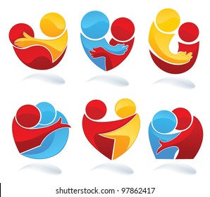 vector set of people, family, love and communication