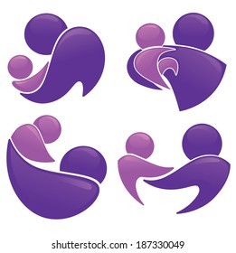 vector set of people, family and mother love
