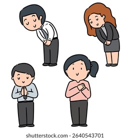 vector set of people feeling thankful