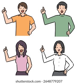 vector set of people finger up