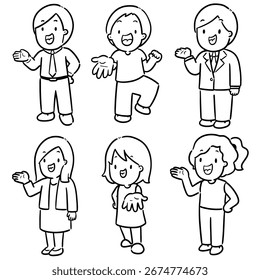 vector set of people hand palm up