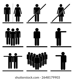 vetor de ícones de pessoas definidas 
