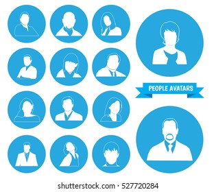 Vector set of people icons. Avatars people. Icons for Internet and mobile.