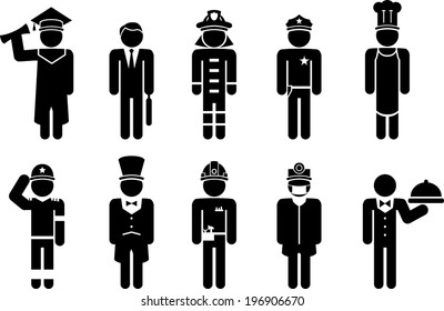 vector set of people occupations icons - Separate layers for easy editing