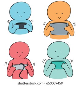 vector set of people playing game