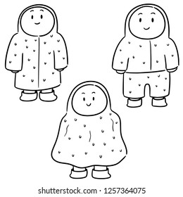 vector set of people in raincoat