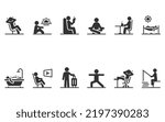Vector set of people relaxation.