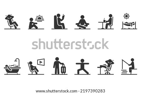 Vector set of people relaxation.