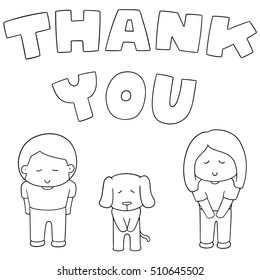 vector set of people say thank you