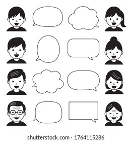 Gruppe von Personen Talk Icons / Vektorgrafik eps10