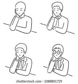 vector set of people thinking
