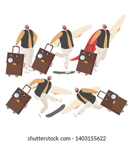 Vector set of people traveling 