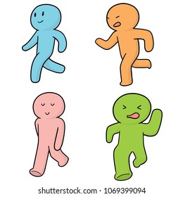 vector set of people walk and run