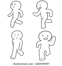 vector set of people walk and run