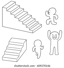 vector set of people walk upstair