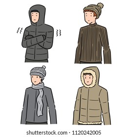 vector set of people in winter clothes