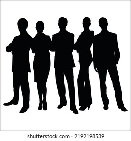 Vector Set Of Peoples Silhouettes Illustration Isolated On White Background