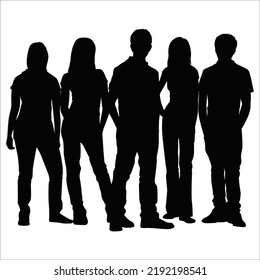 Vector Set Of Peoples Silhouettes Illustration Isolated On White Background