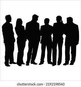 Vector Set Of Peoples Silhouettes Illustration Isolated On White Background