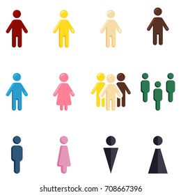 Man Woman Icon Setvector Illustration: เวกเตอร์สต็อก (ปลอดค่าลิขสิทธิ์ ...