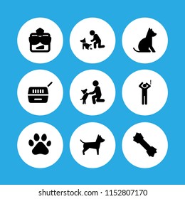 vector set. pet, dog, nd surprised man illustration for web and graphic design