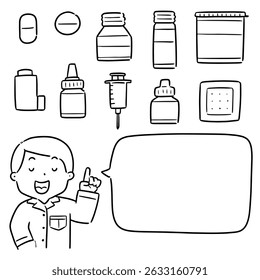 conjunto vetorial de farmacêutico e medicina