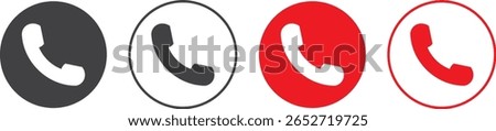 Vector set phone call icons. Phone icon flat sign style Black call icon sign, call icon design, Contact us icon vector illustration,
