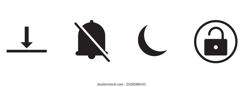conjunto vetorial de sinal de telefone, ícone da barra de status ilustração vetorial