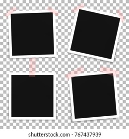 Vector set of photo frame templates on a transparent background