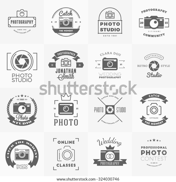 Vector Set of Photography Logo Design Templates. Photography Retro