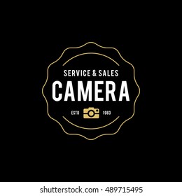 vector set of photography studio logos, badges and labels. logotype design elements
