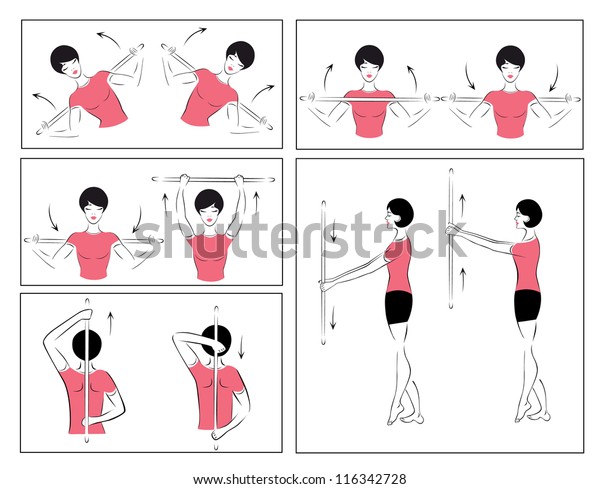 Vector Set Physical Exercises Relax Spine Stock Vector (Royalty Free ...