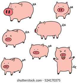 vector set of pig