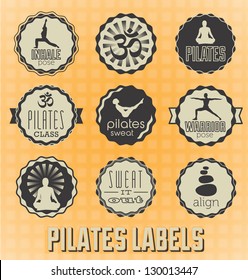 Vector Set: Pilates Labels and Vectors