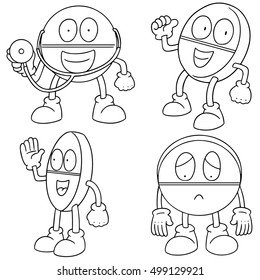 vector set of pill cartoon