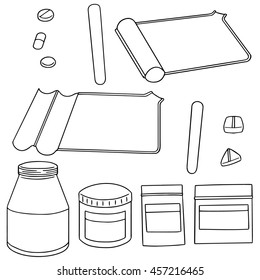 vector set of pill counting tray