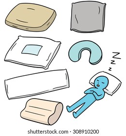 vector set of pillow