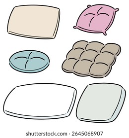 vector set of pillow cartoon