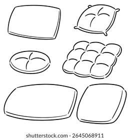 vector set of pillow cartoon