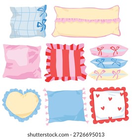 conjunto vetorial de travesseiros. elementos home bonitos